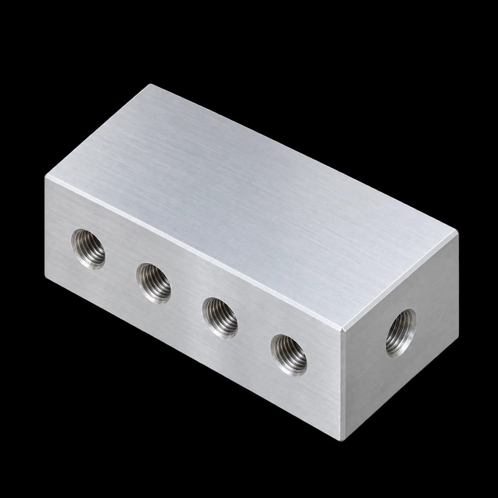 Illustrative image: Pneumatic Manifold in natural uncoated aluminum