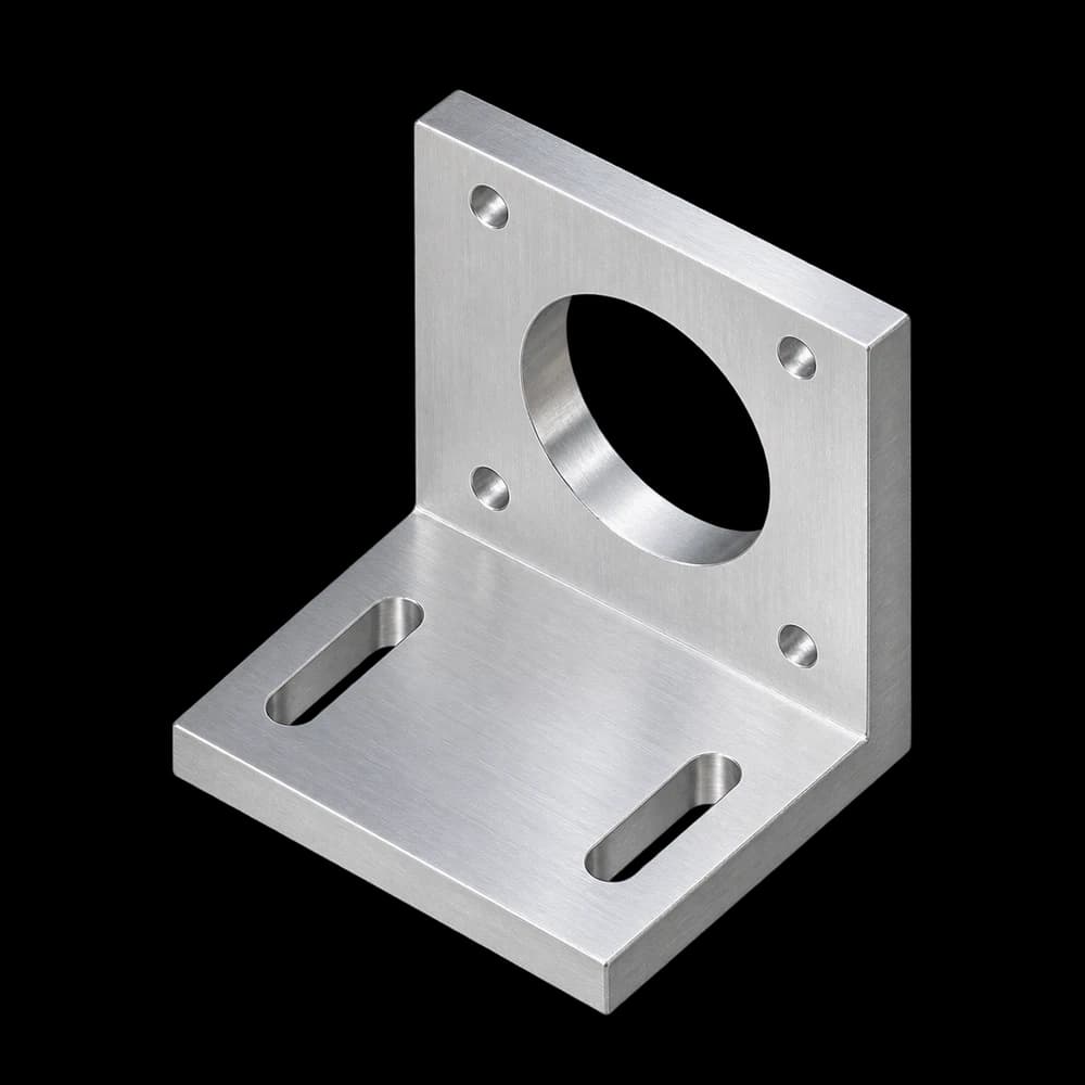 Illustrative image: NEMA 23 Motor Mount in natural uncoated aluminum