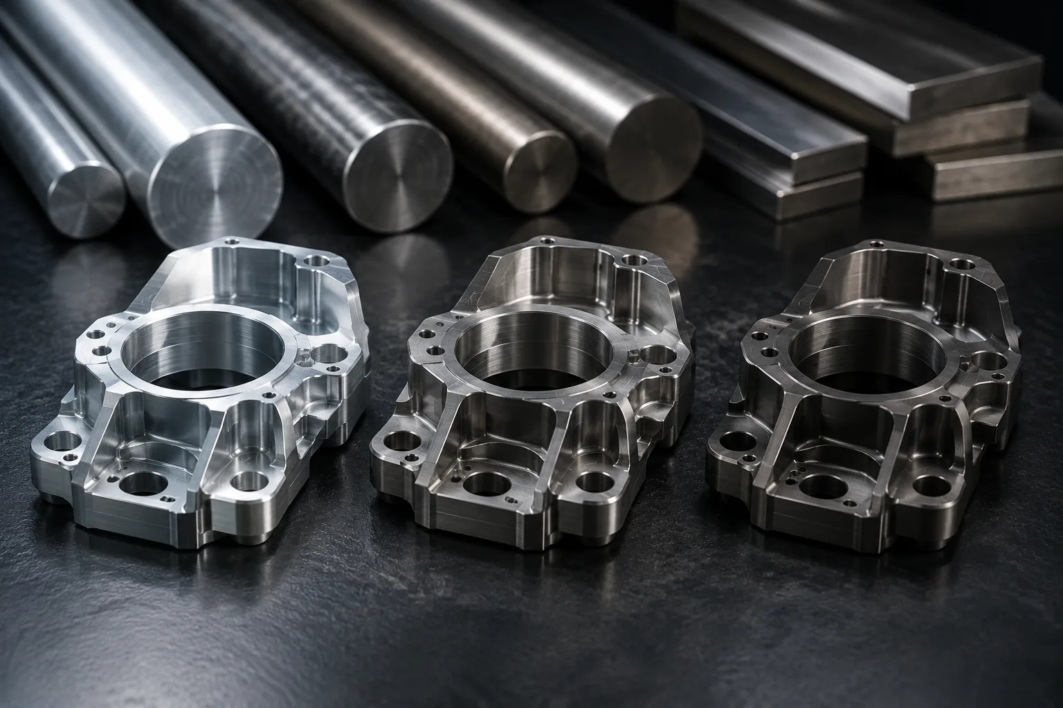 Side-by-side comparison of a CAD model with sharp internal corners and a DFM-optimized version with larger radii, functional tolerances, and geometry accessible to standard tooling