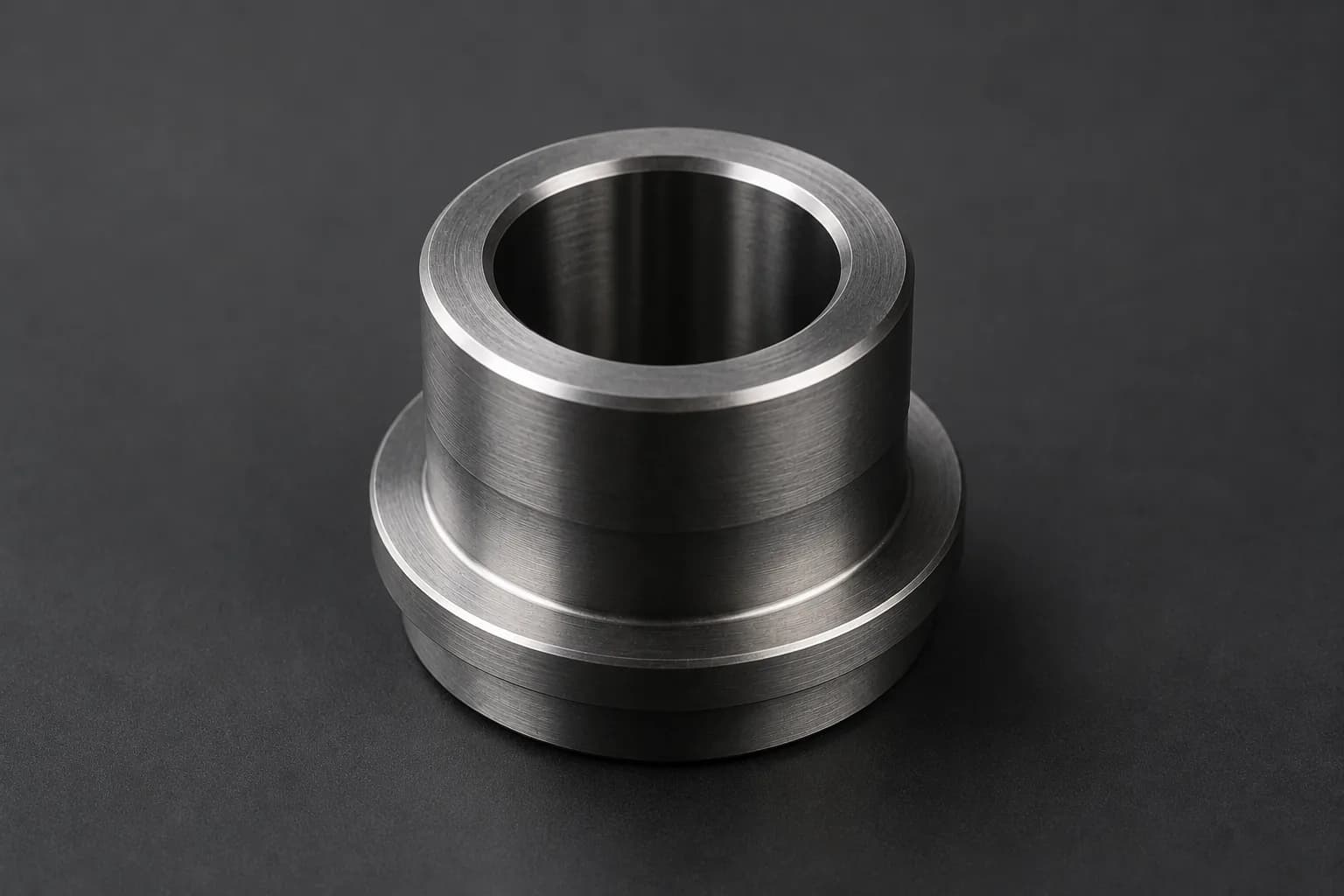 1018 steel cylindrical bushing CNC machined with thin wall and internal bore
