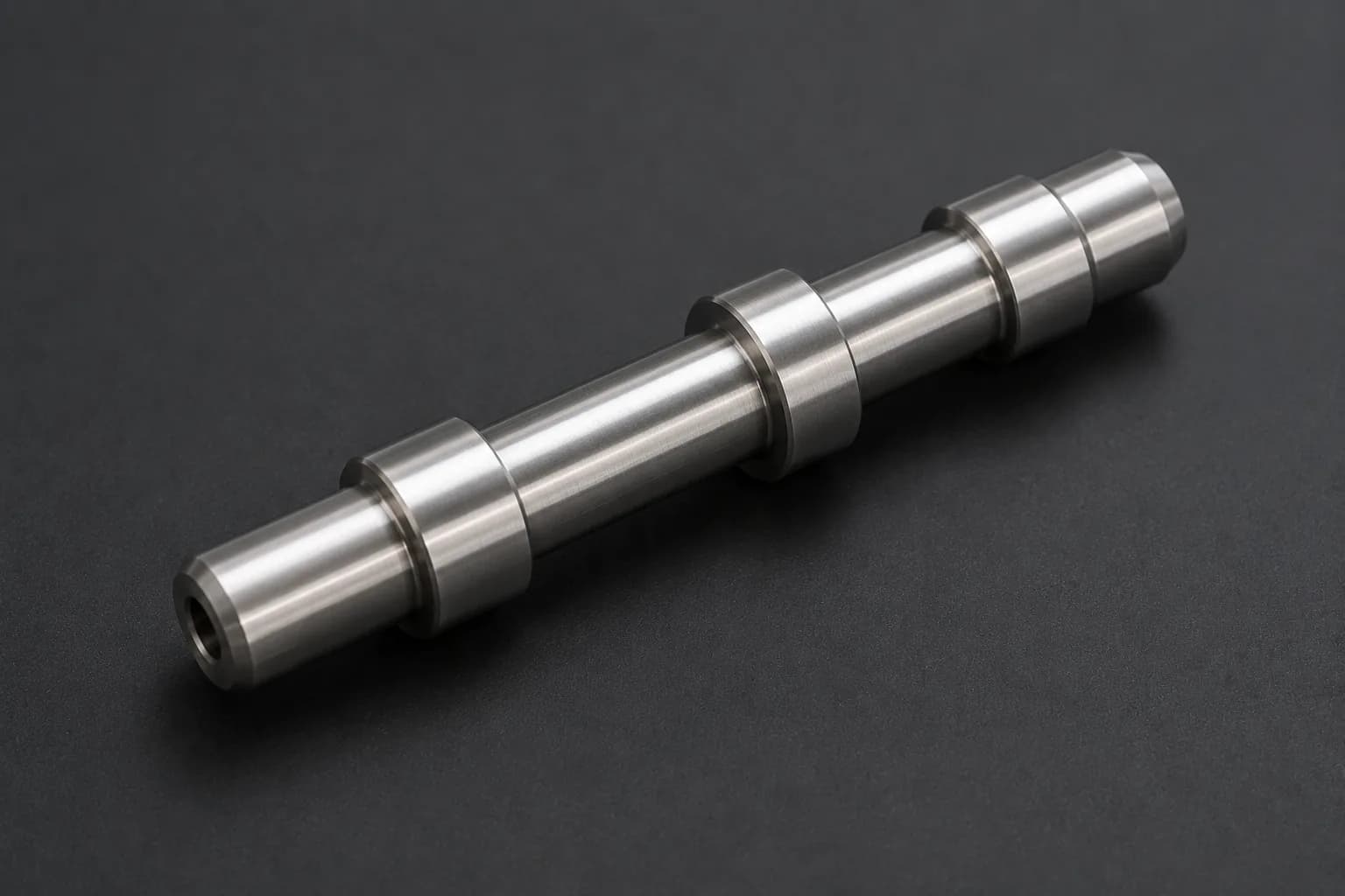 304 stainless steel stepped shaft CNC turned with shoulders and chamfers