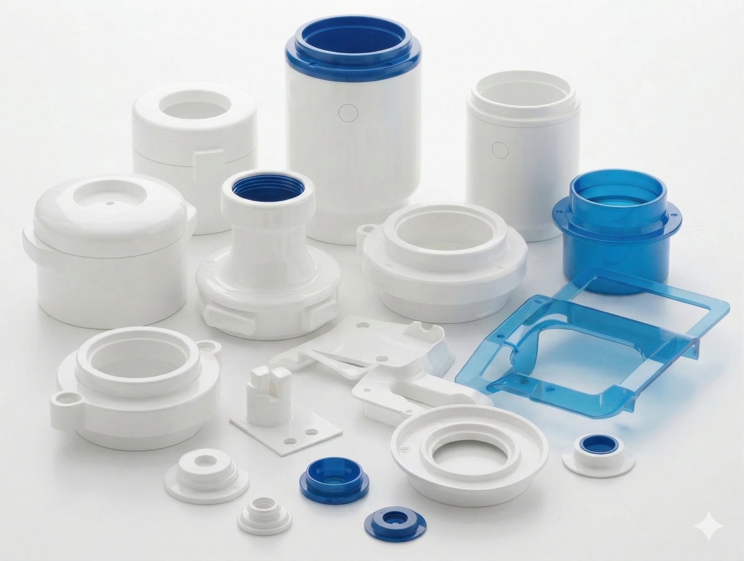 Pieza sobremoldeada que combina un sustrato rígido con agarre de elastómero suave y características de sellado