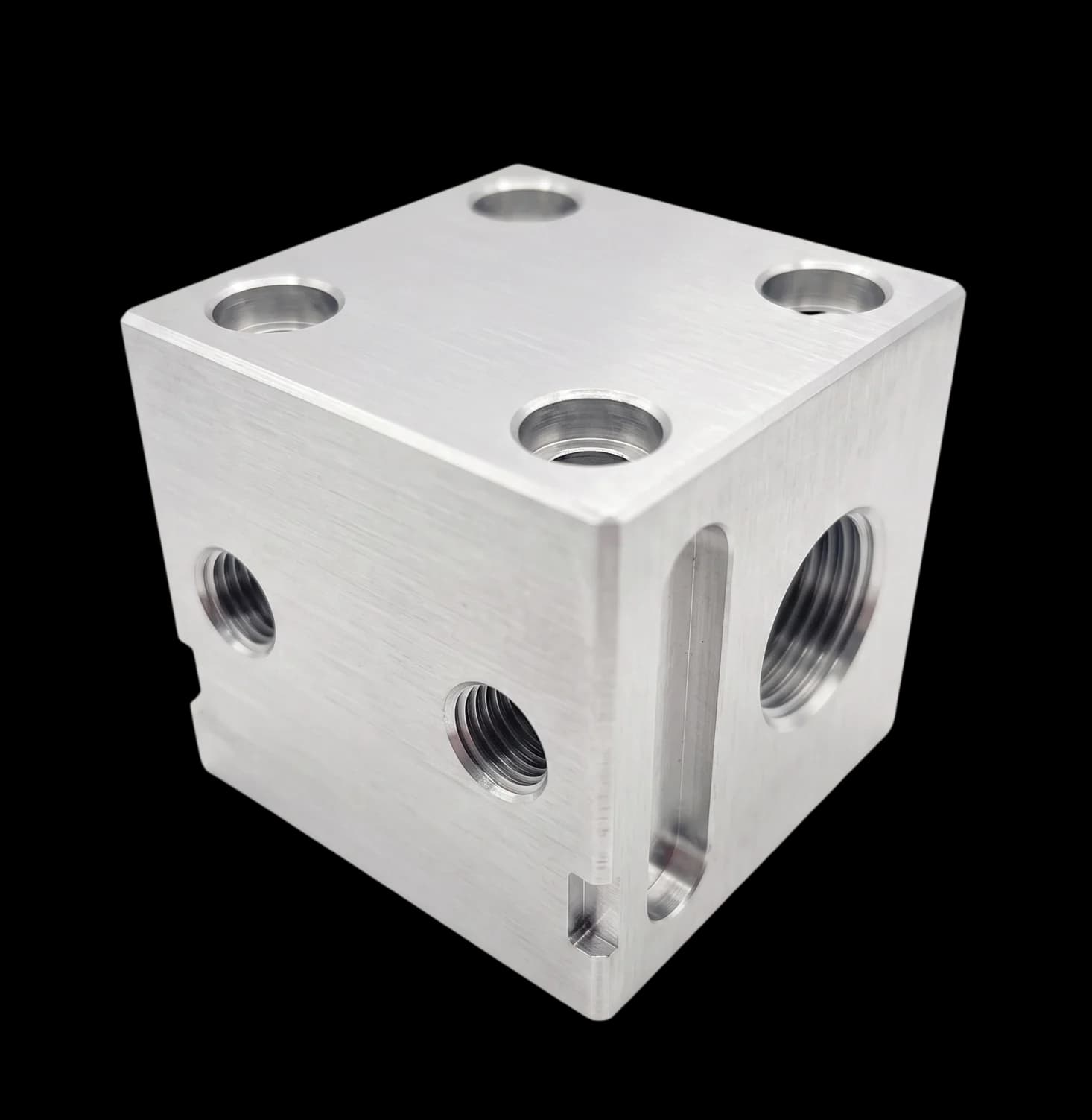 Component with precision drilling and threading