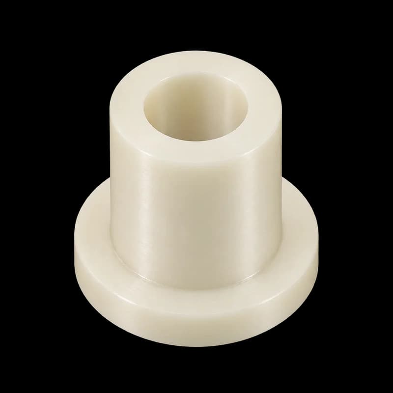 Flanged bushing CNC machined from Nylon 6 (Nylamid)