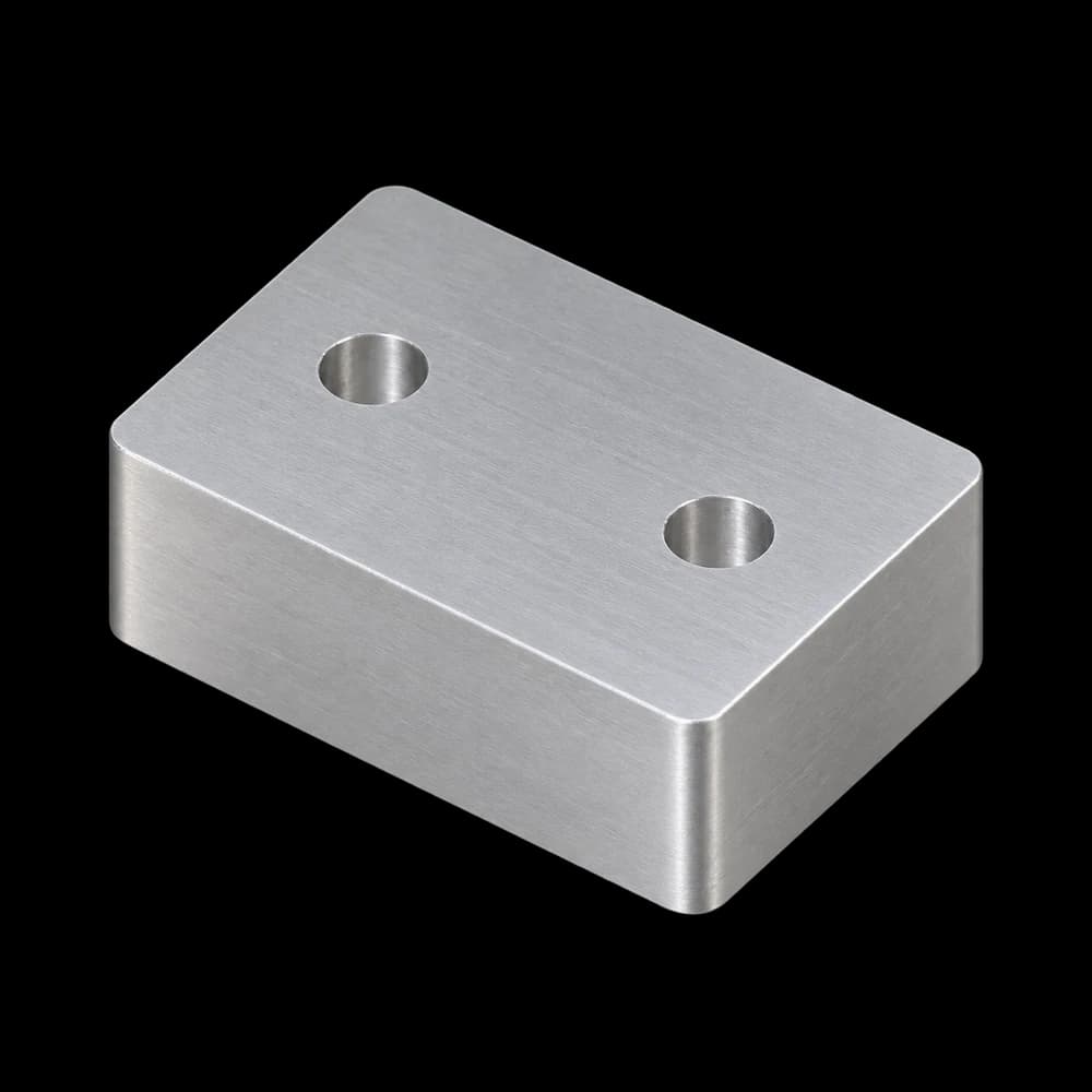6061 aluminum block with two smooth bores