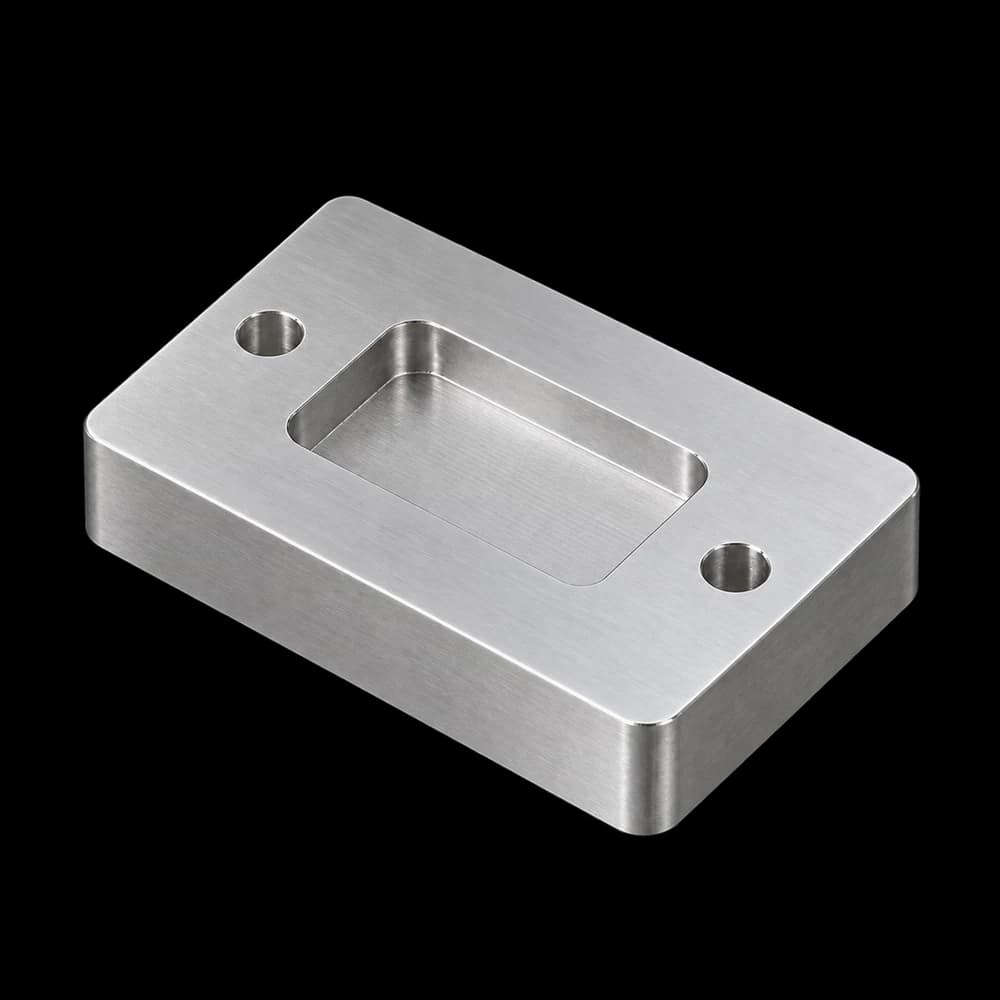 The same plate CNC-milled from 304 stainless steel