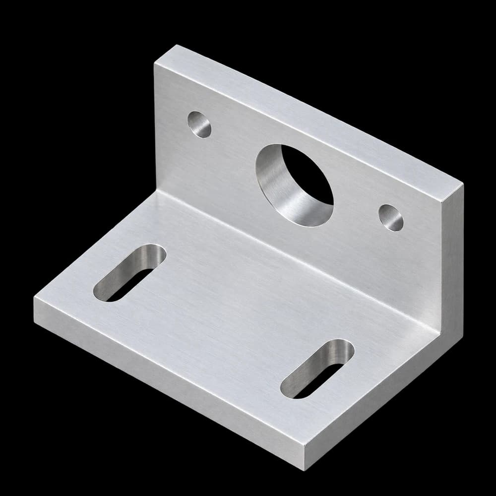 6061 aluminum CNC-milled bracket with holes and slots