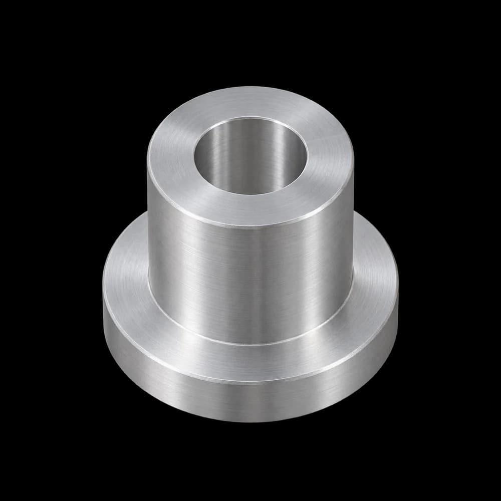Flanged bushing CNC-turned from 6061 aluminum